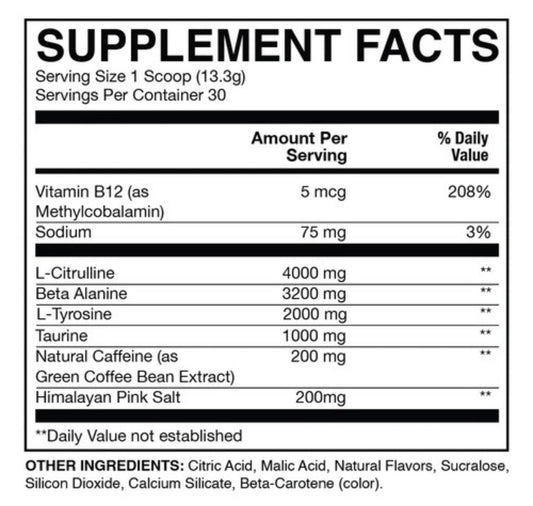 Raw Cbum Essential Pre - Entreno 30 Porciones Jamaica