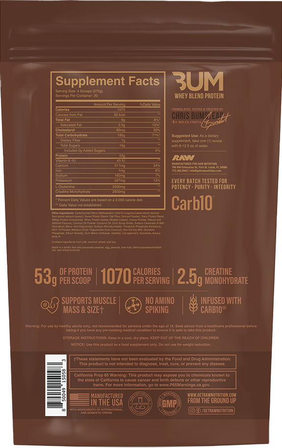 Raw Cbum Ganador de Masa 12 Libras Chocolate