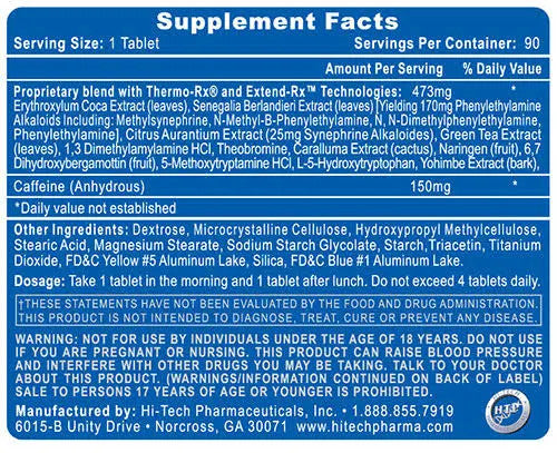 High Tech Pharma Lipodrene Amarillo 90 Tabletas