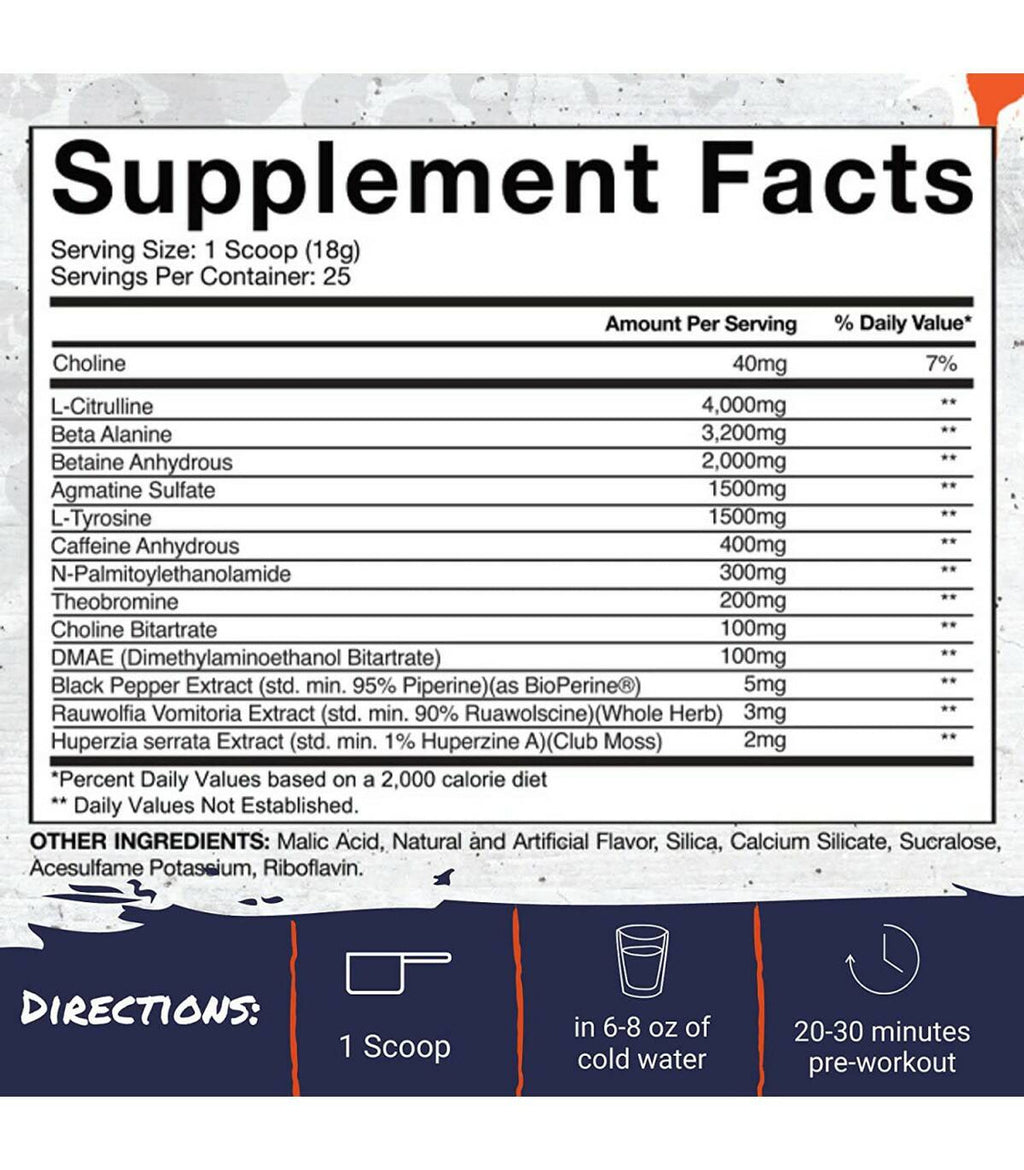 Gaspari Nutrition Super Pump Agression 25 Porciones Blood Orange