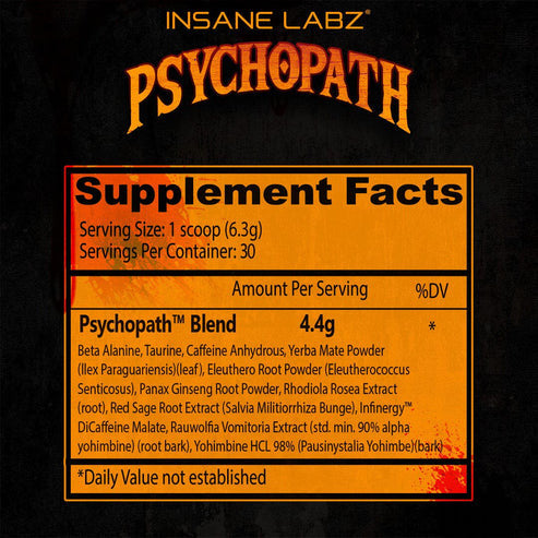 Insane Labz Psychopath 30 Porciones Blue Raspberry